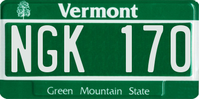 VT license plate NGK170