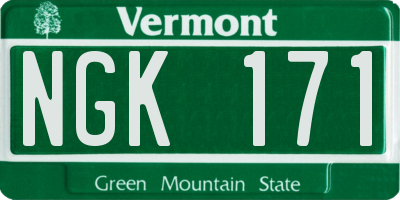 VT license plate NGK171