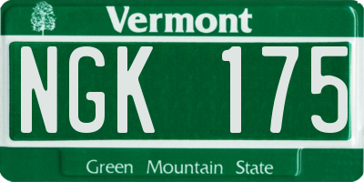 VT license plate NGK175