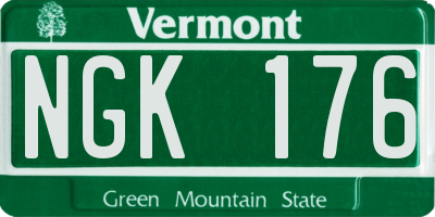VT license plate NGK176
