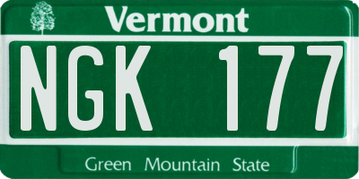 VT license plate NGK177