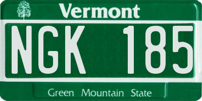 VT license plate NGK185