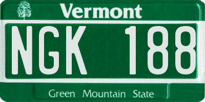 VT license plate NGK188