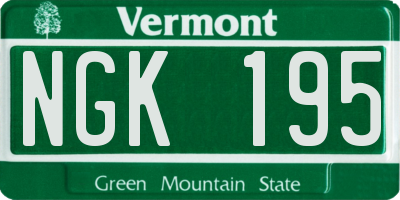 VT license plate NGK195