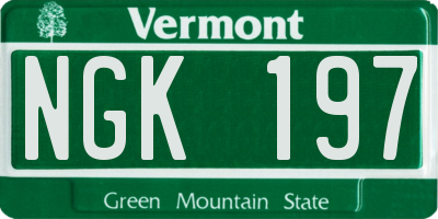 VT license plate NGK197