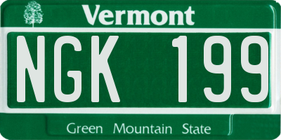 VT license plate NGK199