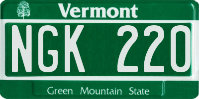 VT license plate NGK220