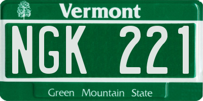 VT license plate NGK221
