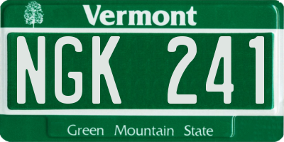 VT license plate NGK241