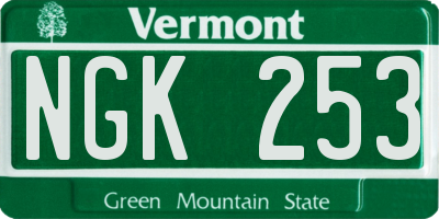 VT license plate NGK253