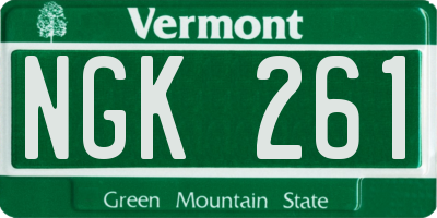 VT license plate NGK261