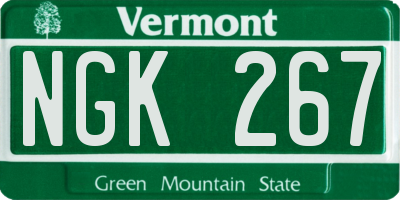 VT license plate NGK267