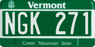 VT license plate NGK271