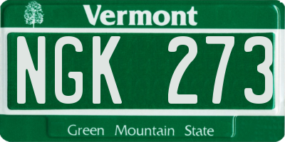 VT license plate NGK273
