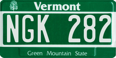 VT license plate NGK282