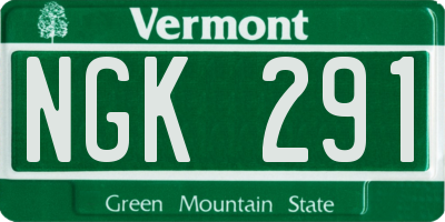 VT license plate NGK291
