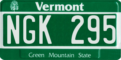 VT license plate NGK295