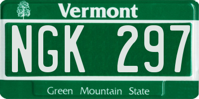 VT license plate NGK297