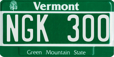 VT license plate NGK300