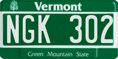 VT license plate NGK302