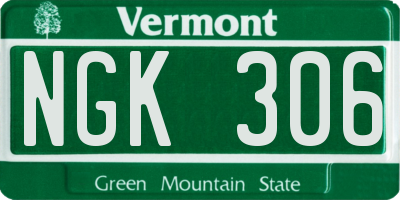 VT license plate NGK306