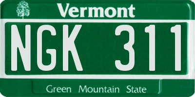 VT license plate NGK311