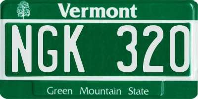 VT license plate NGK320