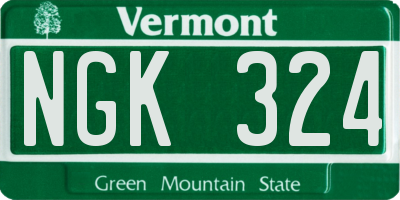 VT license plate NGK324