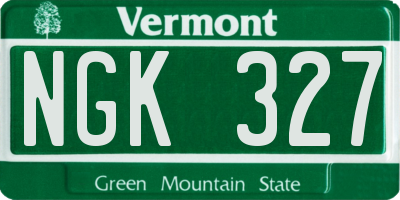 VT license plate NGK327