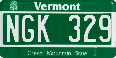 VT license plate NGK329