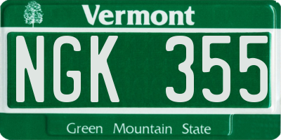 VT license plate NGK355