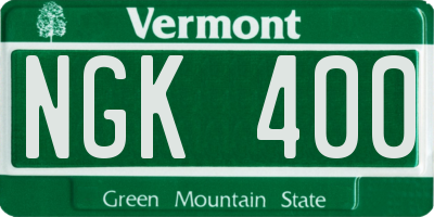 VT license plate NGK400