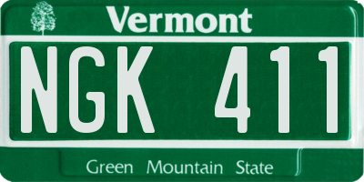 VT license plate NGK411