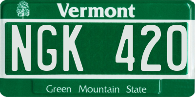 VT license plate NGK420