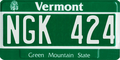 VT license plate NGK424