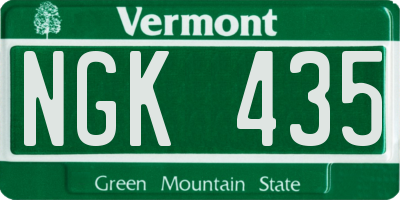 VT license plate NGK435