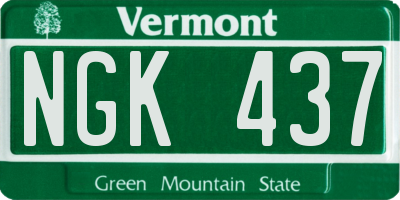 VT license plate NGK437