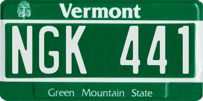 VT license plate NGK441