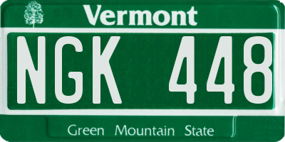 VT license plate NGK448