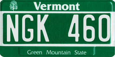 VT license plate NGK460