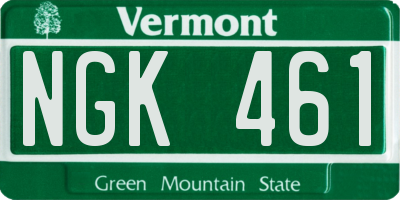 VT license plate NGK461