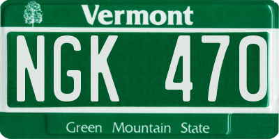 VT license plate NGK470