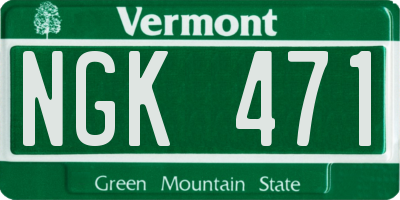 VT license plate NGK471