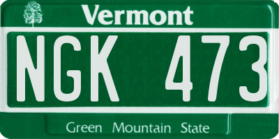 VT license plate NGK473