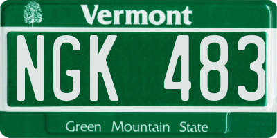 VT license plate NGK483