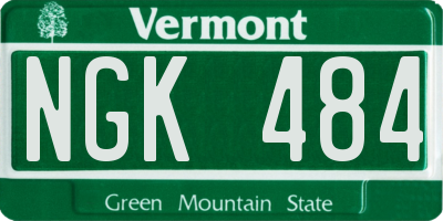 VT license plate NGK484