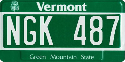 VT license plate NGK487