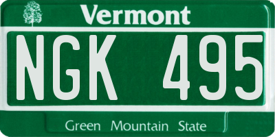 VT license plate NGK495