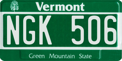 VT license plate NGK506