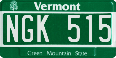 VT license plate NGK515